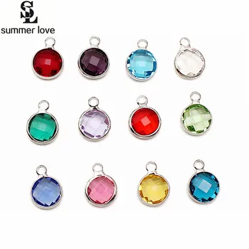 

10Pcs Floating birthstone charms in lots crystal for handcraft diy charm wire bracelet beads jewelry accessories wholesale
