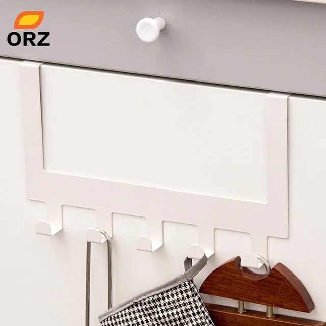 Best Offers ORZ 5 Hooks Kitchen Cabinet Rack Door Hook Towel Holder Organizer Cupboard Storage Hanger for Sundries Clothes Bag Holder