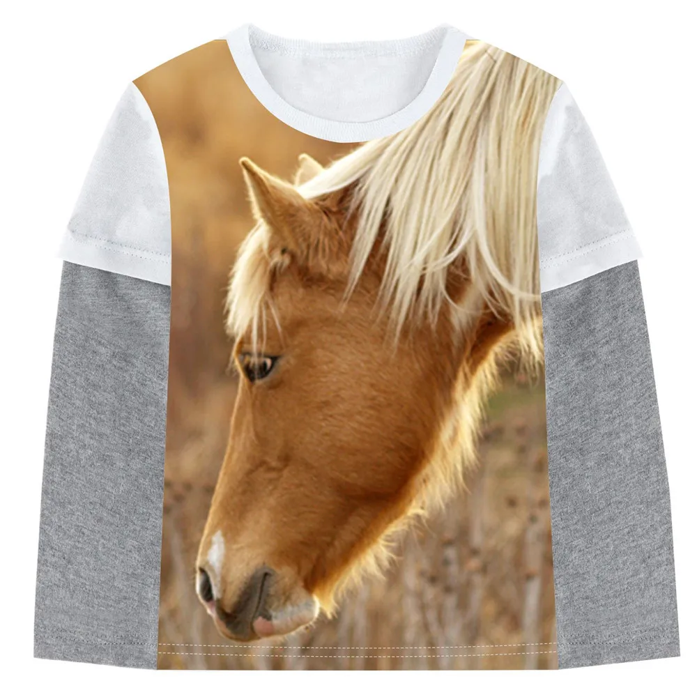 Boys T shirt Kids 2 12Y Tees Baby Boy T shirts fashion printing horse