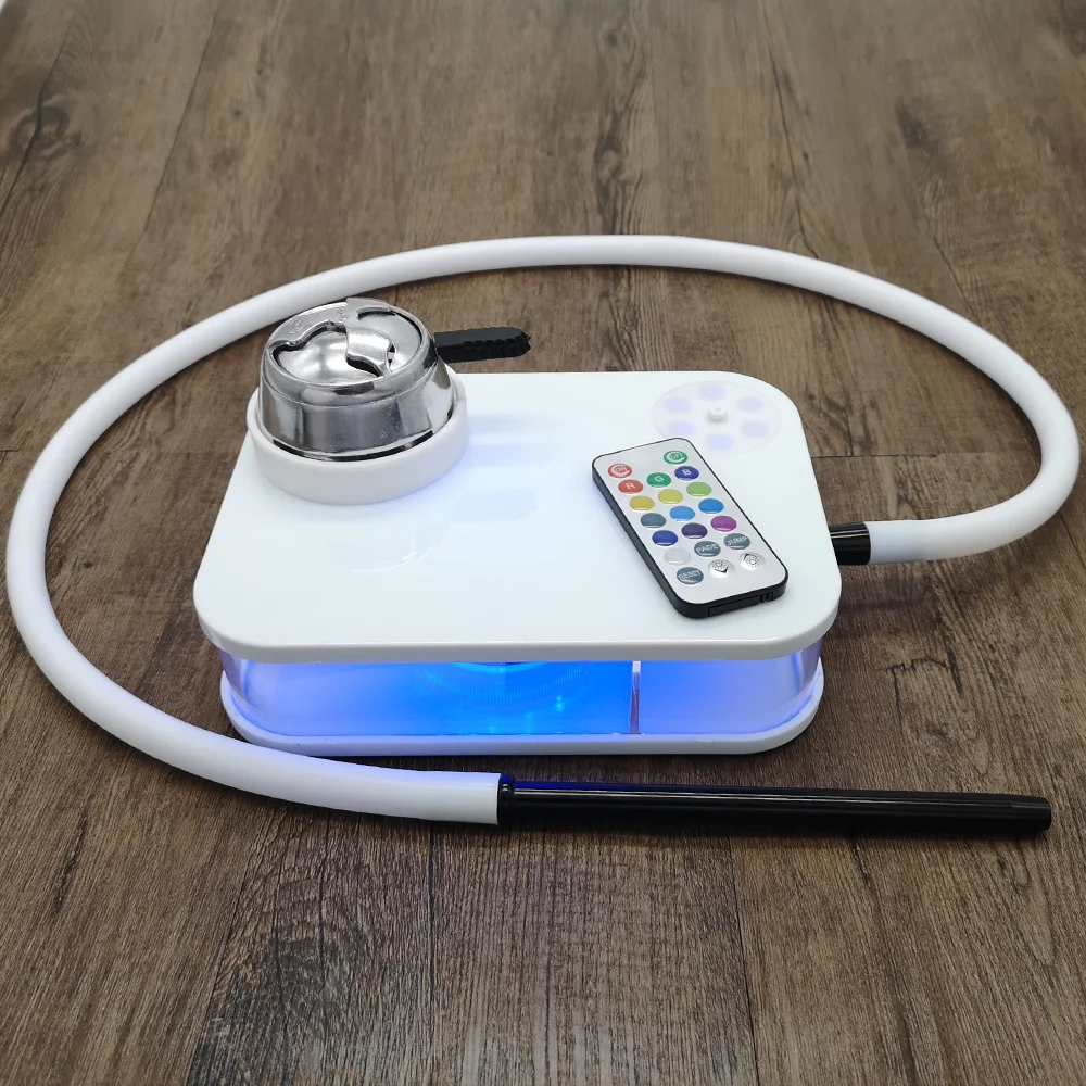 Online LOMINT Modern Acrylic Hookah Shisha Black Narguile Nargile Smoking Water Pipe With LED Light factory wholesale Drop Shipping