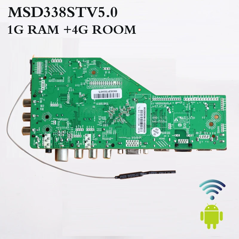 Ram 1G и 4G хранение MSD338S ТВ 5,0 интеллектуальная беспроводная SAMRT ТВ плата драйвера универсальная Эндрюс ЖК материнская плата 1024M Android