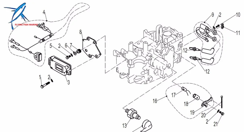 Лодочный мотор F25-05120000 катушки зажигания для Parsun HDX 4-тактный F20 F25 для подвесных двигателей высокого пресса в сборе