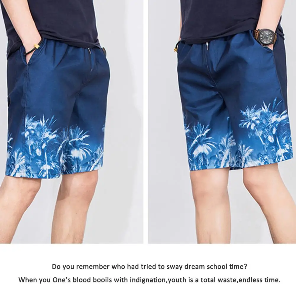 Men's Casual Quick-Drying Beach Pants Summer Pants Knee Length Pants