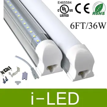 

led Cooler tube lights 6ft 36w T8 Integrated LED Tube Lights 3400Lm SMD2835 6feet LED Fluorescent Tube Lamps AC85-265V UL cUL CE