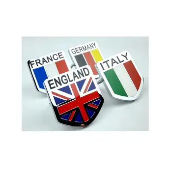 

Metal Emblem Italy Germany France United Kingdom For Car Front Grill Grille Badge Logo