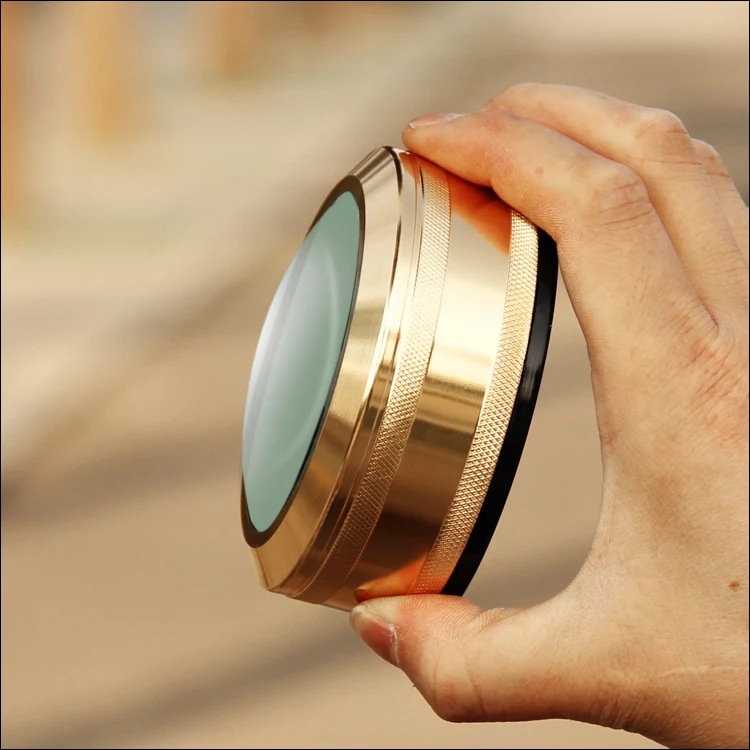 

90mm diameter 40mm high metal Gilded Bronze Paperweight magnifying glass dome