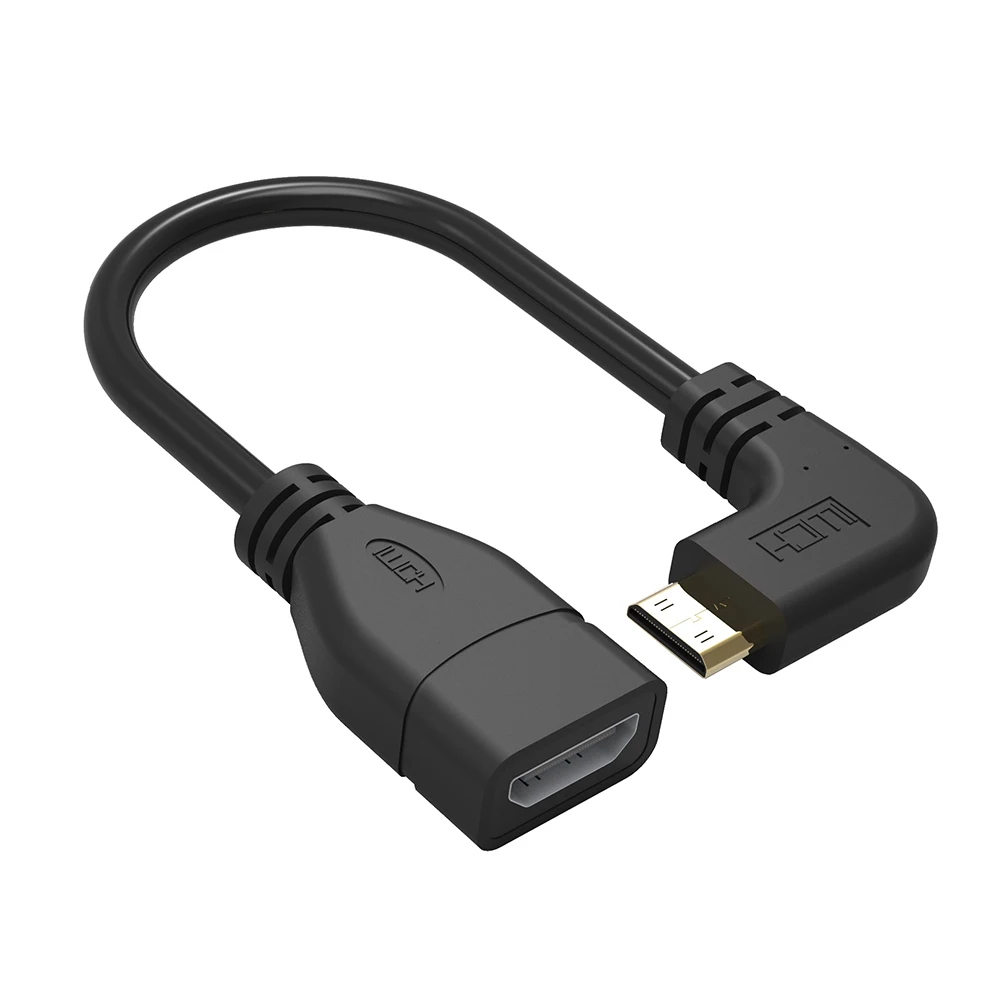 Высокое качество 90 градусов левый Угловой позолоченный мини HDMI к HDMI Женский Кабель мужчин и женщин для HDTV 1080p PS3 Evo htc Vedio