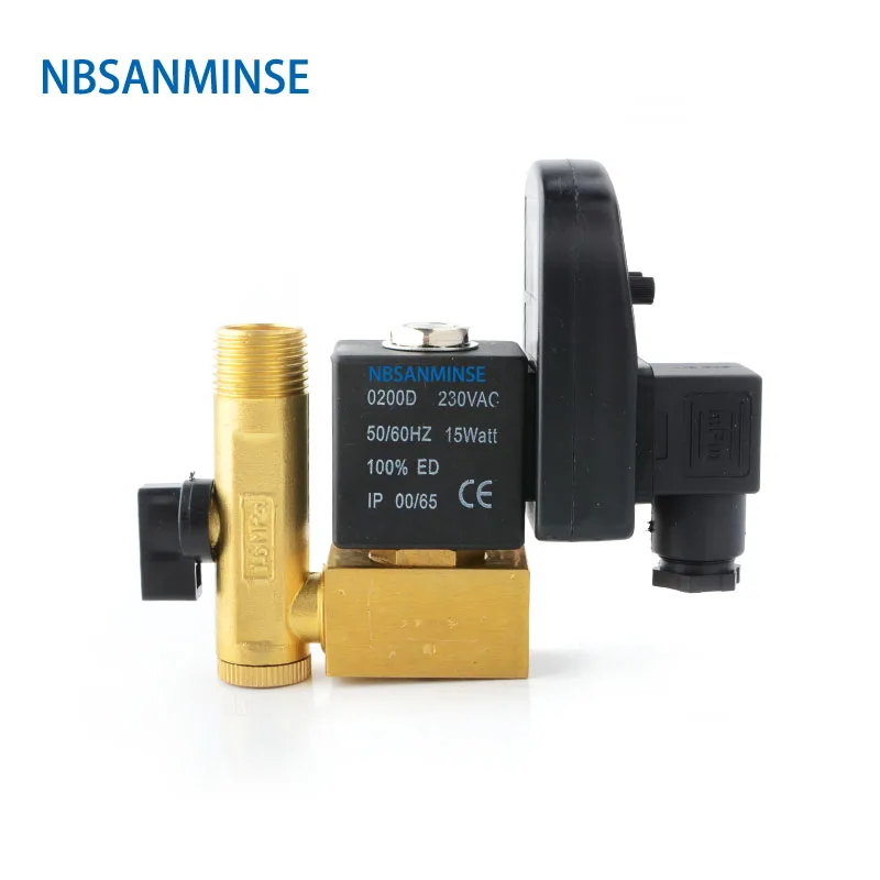 

NBSANMINSE SR - A - 15 Electronic Drain Valve G1 / 2 1.6Mpa Exhaust Valve Water Drainer Water Valve DC24V AC220V High Quality