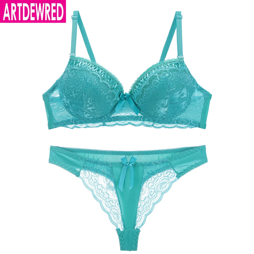 

New 2019 Sexy B C Women Bra Thong Set Lace Hollow out Panty Underwear Set Temptation Bra Brief Sets