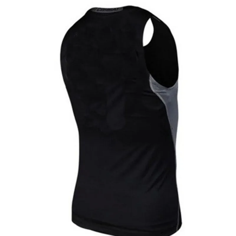 Мужская быстросохнущая футболка для спорта и фитнеса, компрессионная дышащая Спортивная Облегающая рубашка без рукавов