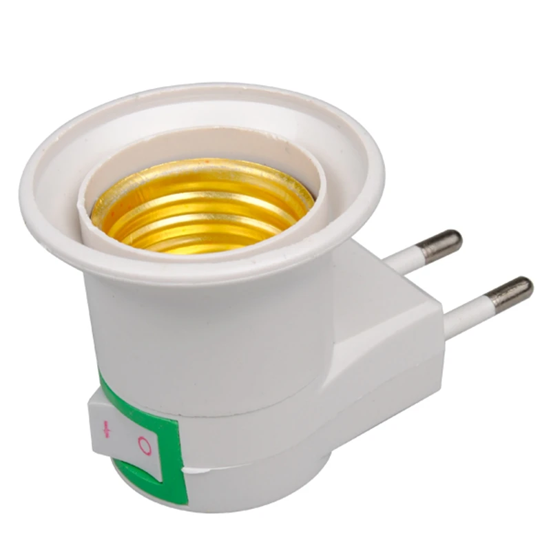 

E27 Lamp Base Socket 250V 6A EU Plug Night Light Adapter Converter With Power On Off Control Switch Light Base