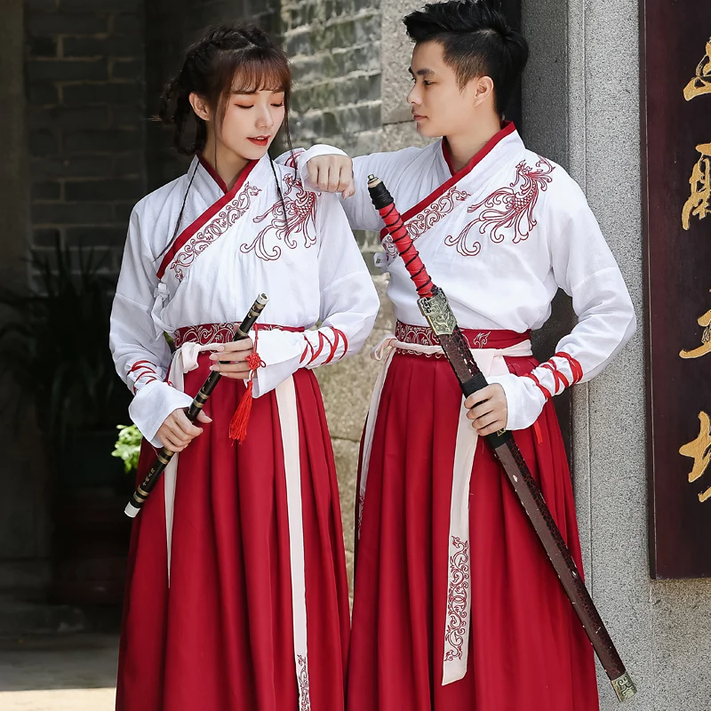 

Hanfu Men's and Women's Martial Arts Style Couples Set Students Han Element Graduation Class Service Daily Cosplay Costume