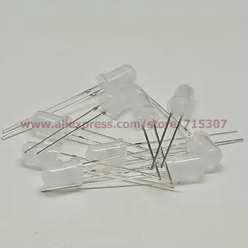 

PHISCALE 50pcs 5mm yellow led round with domed top foggy lens high brightness 2pins though hole