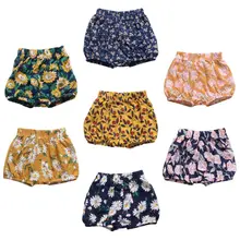 Мода для девочек, штанишки для малышей, платье с цветочным узором, шорты с кружевом детская одежда модный принт