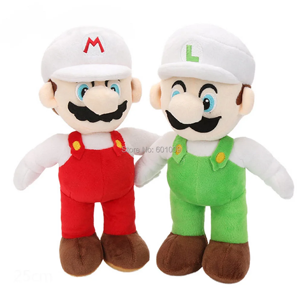 

Free Shipping EMS 100/Lot 10" New Super Mario Bros. Stand FIRE MARIO LUIGI Plush Doll For Gifts