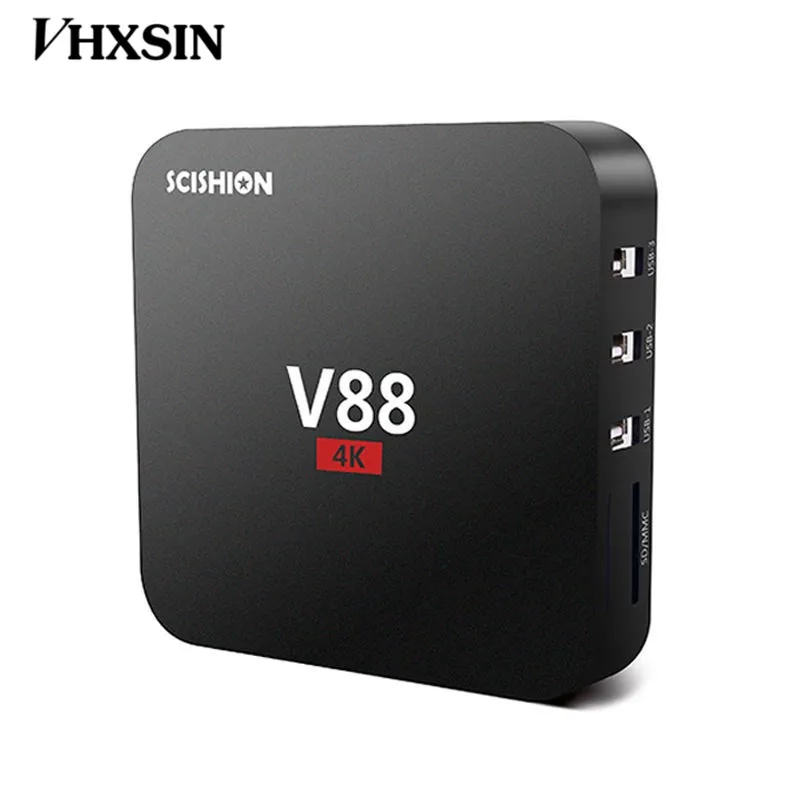 VHXSIN 2017 Новый V88 Android 7 1 TV Box RK3229 четырехъядерный ГБ ОЗУ 8 Гб ПЗУ WiFi H. 265 4K 1080i/P Смарт