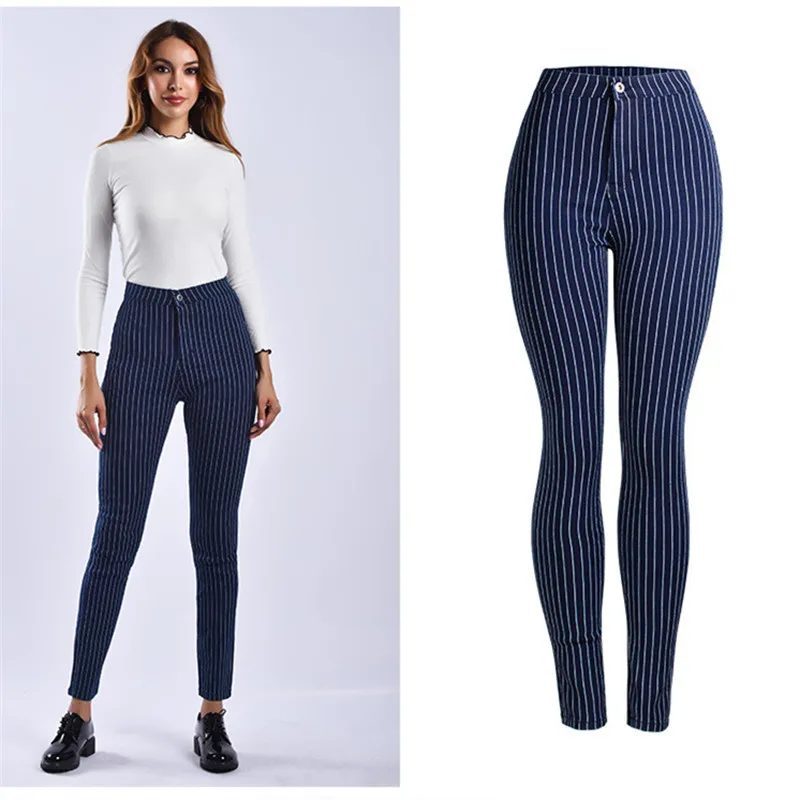 Большие размеры 2019 сексуальные винтажные джинсы для мам для женщин джинсы для женщин в полоску узкие джинсы с высокой талией