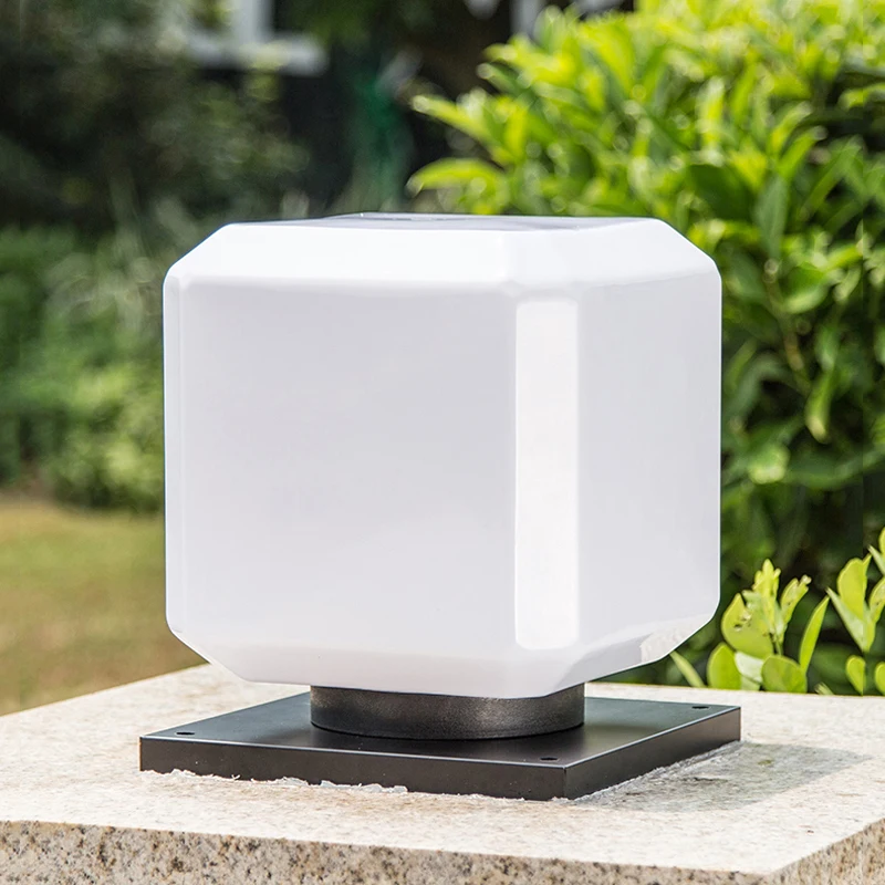 Beste Vierkante solar pijler lamp outdoor muur hek licht huis huis tuin verlichting waterdicht buitenlamp