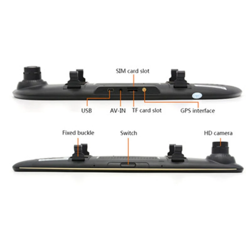 Android 3G Car DVR Mirror FHD 1080P Auto Dash Camera GPS Navigator Video Recorder Registrar Rear Vi