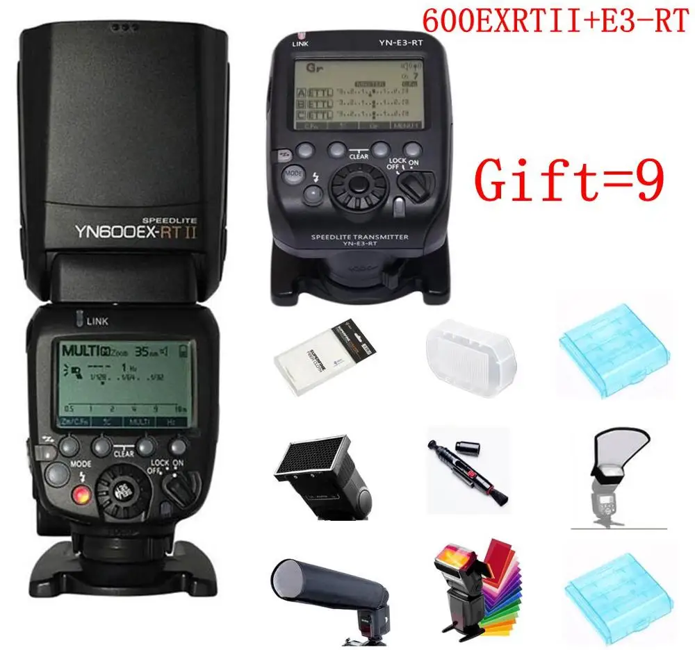 

Fast Shipping YONGNUO YN600EX-RT II +YN-E3-RT Master Flash Speedlite for Canon RT Radio Trigger System 5D3 5DII 60d 550d 650d