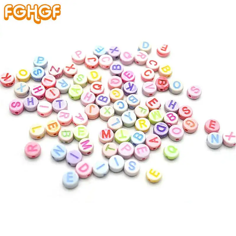 

500pcs Retro Color Beads Creative Jewelry Making Accessories DIY Resin Craft Decorations Vintage Alphabet Bead