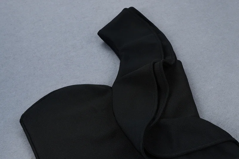 Для женщин сексуальный на одно плечо до колена черное вискозное платье дизайнерские открытые вилка вечерние платья