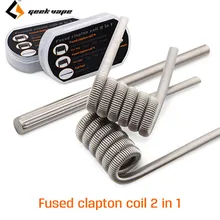 8pcs/pack Original Geekvape Fused Clapton Coil 2 in 1 RDA RTA RDTA Atomizer Tank DIY Coil Electronic Cigarette Accessory