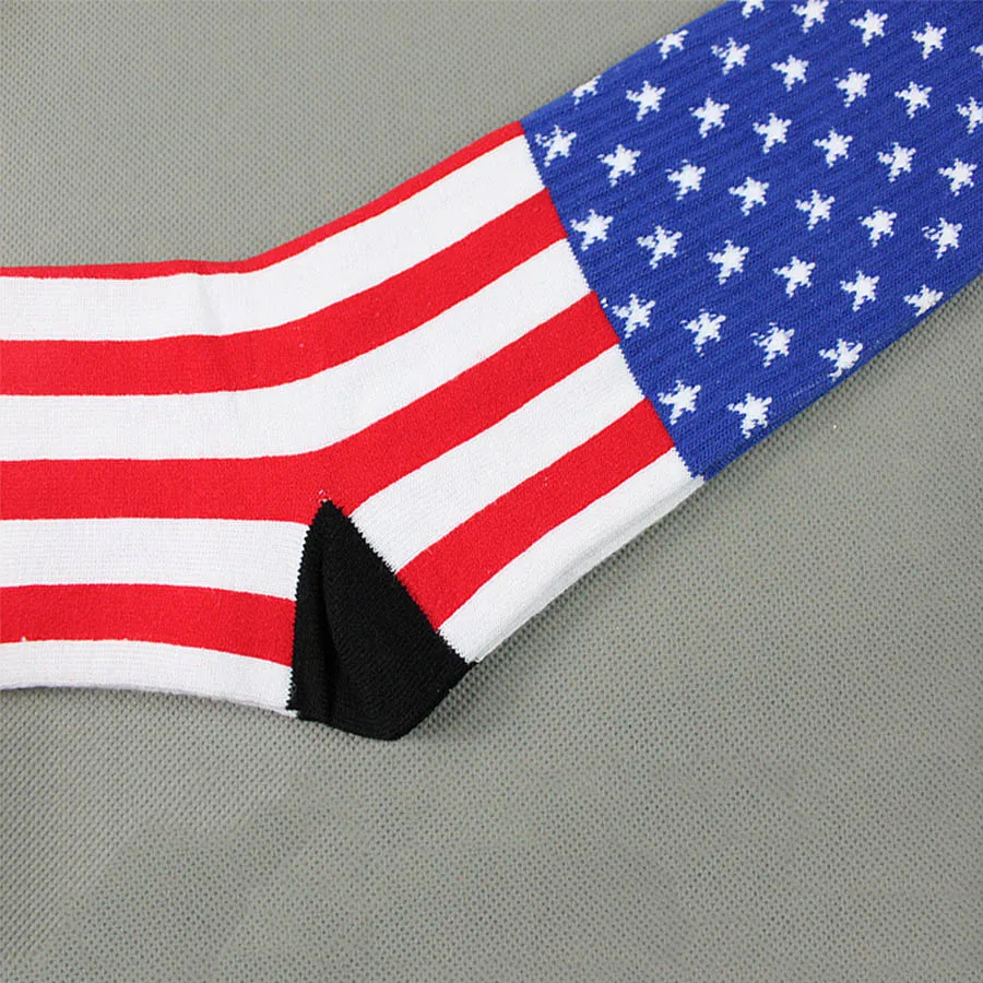 Новинка года, дышащие мужские хлопковые носки высокого качества в европейском и американском стиле хлопковые носки в полоску с флагом США и флагом звезд