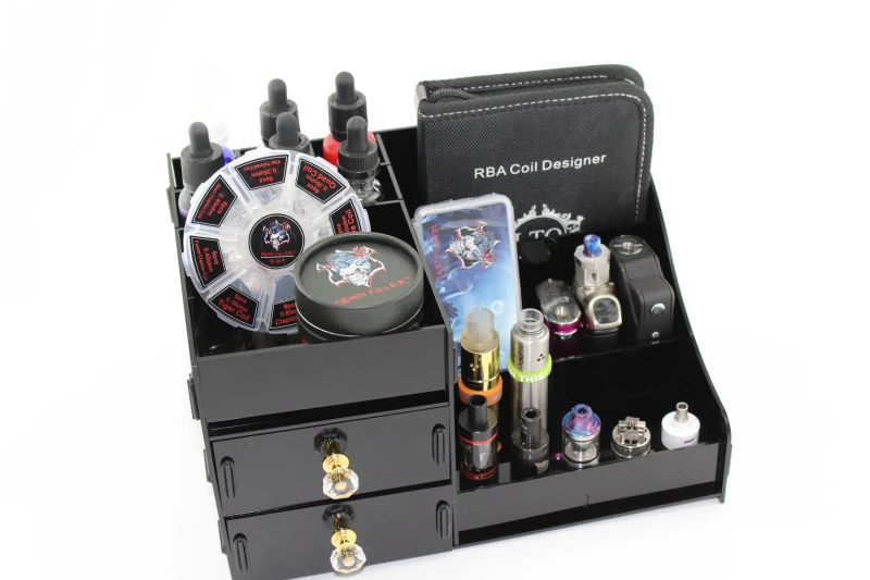 

Demon killer storage box-M Acrylic storage box for Mod Ego RDA Atomizer wire coil Dispay shelf holder Receive Case Accessories