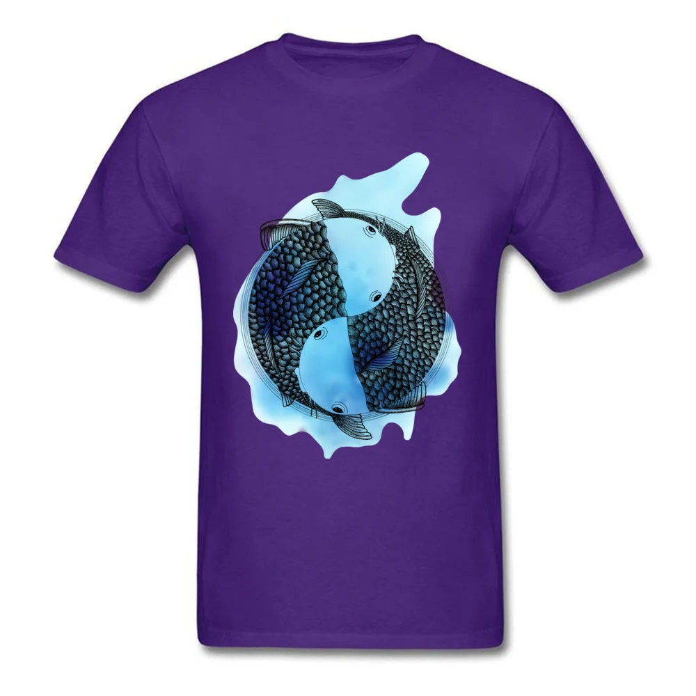 Pisces zodiac sign (tattoo style with blue watercolor)_purple