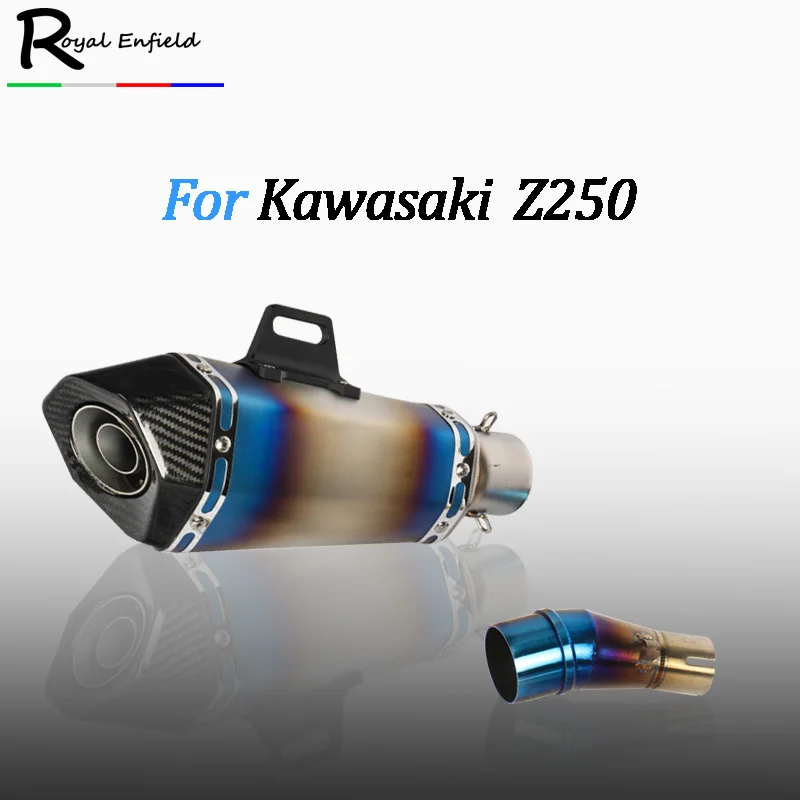 

Selling hot FOR Kawasaki Z250 FOR Ninja 300 Ninja 250R Carbon Fiber stainless steel Exhaust Muffler Pipe Link middle Pipe Escape