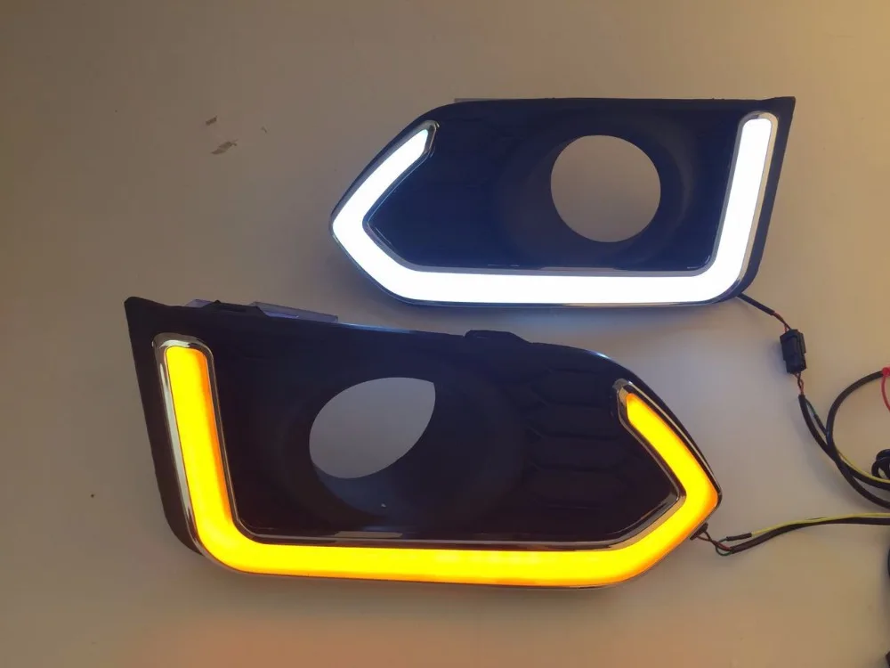 

eOsuns LED daytime running light DRL fog lamp for Honda city 2017-2018, wireless switch, yellow turn signal