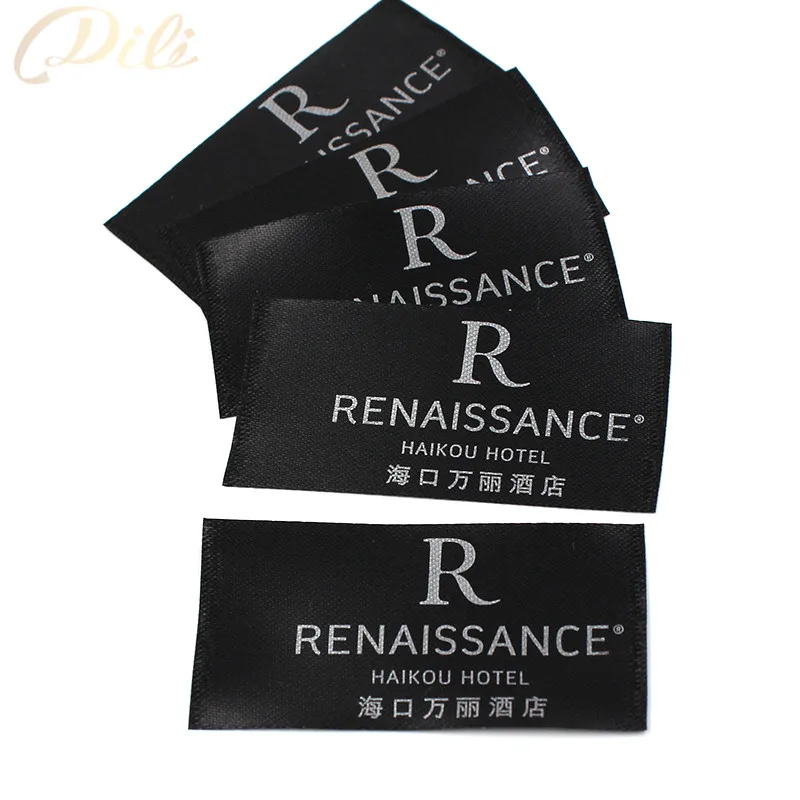 1000pcs/lot customized garment silk care label washable stain woven