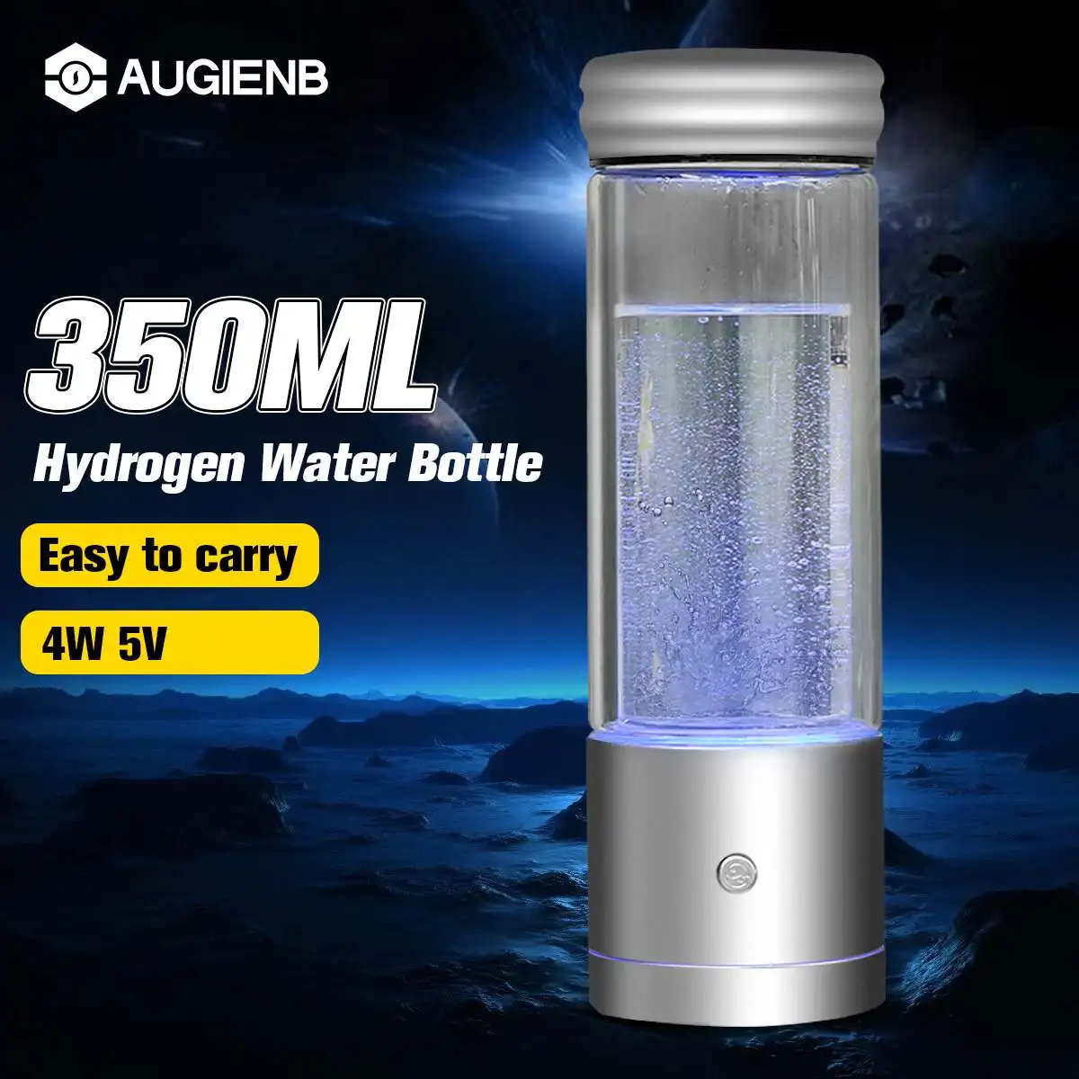 AUGIENB 350ml Rich Water Bottle Alkaline Ionizer Generator Healthy Anti