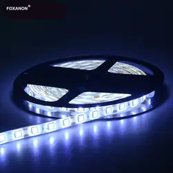 Foxanon led полосы водостойкие 12 В в светодио дный 60 LED s/M 5 м 5050 SMD гибкий светодио дный светодиодный свет белый/теплый белый свет домашний декор