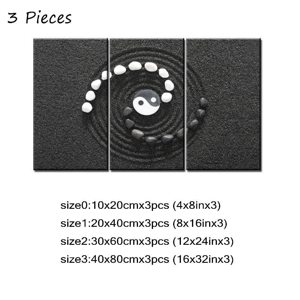 Настенная модульная HD Картина на холсте тип печати 5 шт. черный и белый песок камень Инь и Ян плакат Современный домашний декоративный