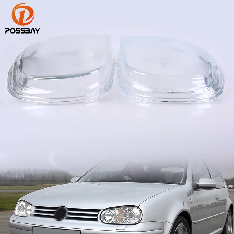 POSSBAY Glass Headlight Lens Housing Headlight Assembly Lampshade for