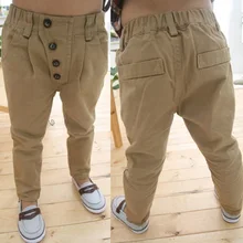 Newest Children Baby Clothes Kid Boys Retro Khaki Casual Pants Straight Trousers 2 7Y