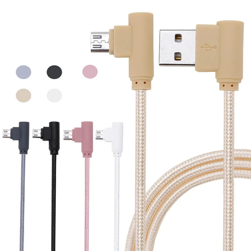 

New Arrival L Shaped Micro USB Data Sync Charging Cable for Samsung Note Galaxy LG Sony HTC Smartphones 1m Micro USB Cable