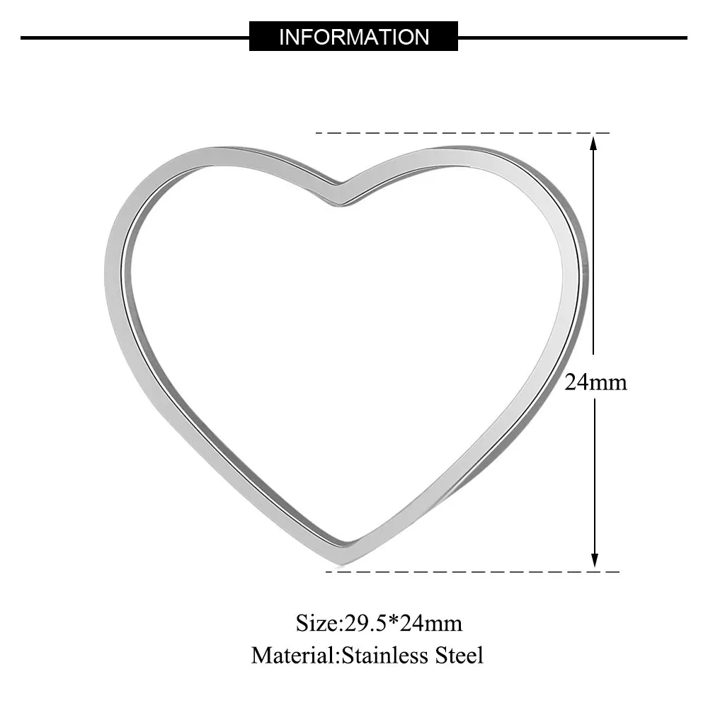 5 шт./лот нержавеющая сталь полые сердце соединитель для шармов подвеска оптом DIY подвески для ожерелья и браслетов