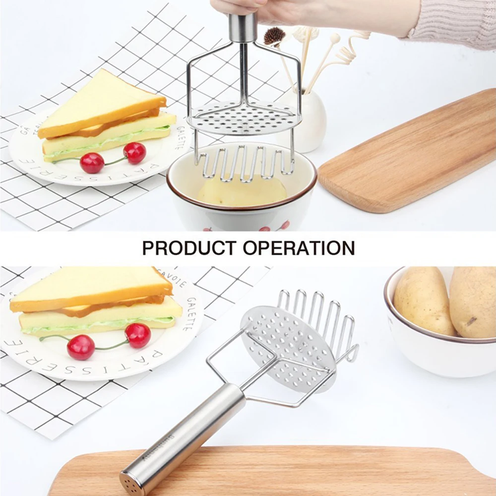 Kitchen Appliances Stainless Steel Pressed Potato Masher Ricer Puree Juice Maker Potato Pusher Smooth Mashed Potatoes Crusher