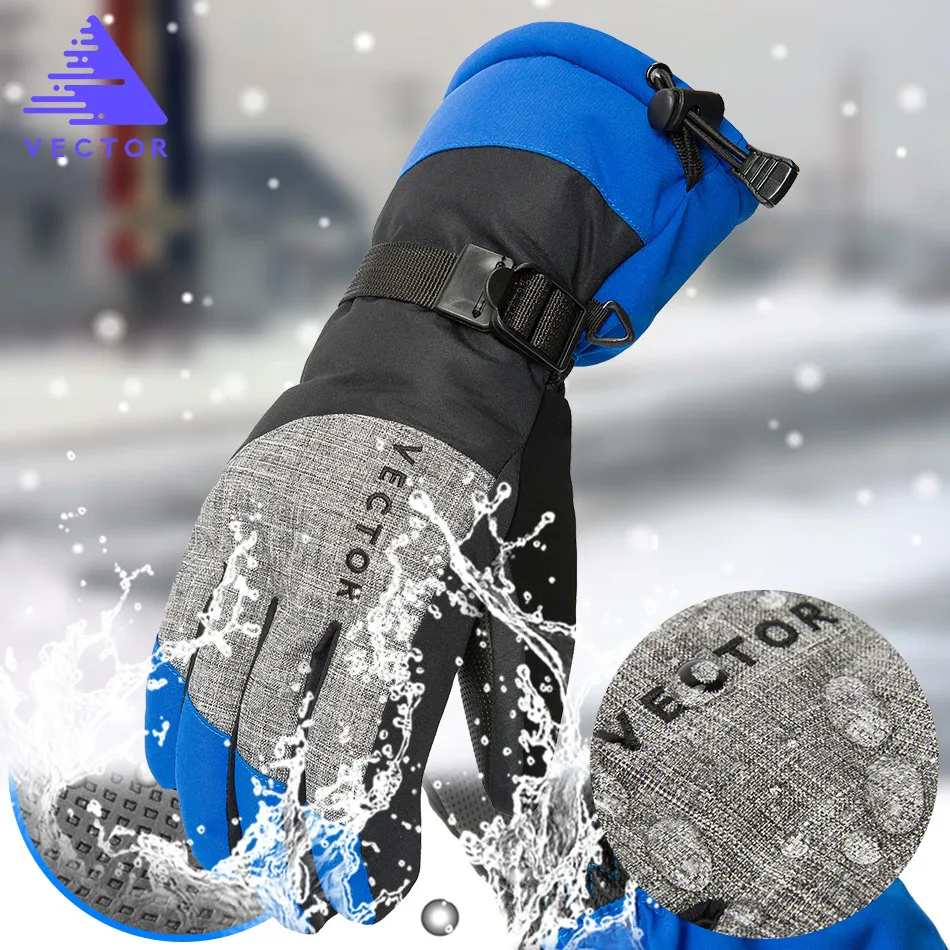 30 градусов ветрозащитные водонепроницаемые лыжные перчатки Зимние теплые флисовые лыжные перчатки Сноуборд снегоходные перчатки Снежный Спорт ручная одежда