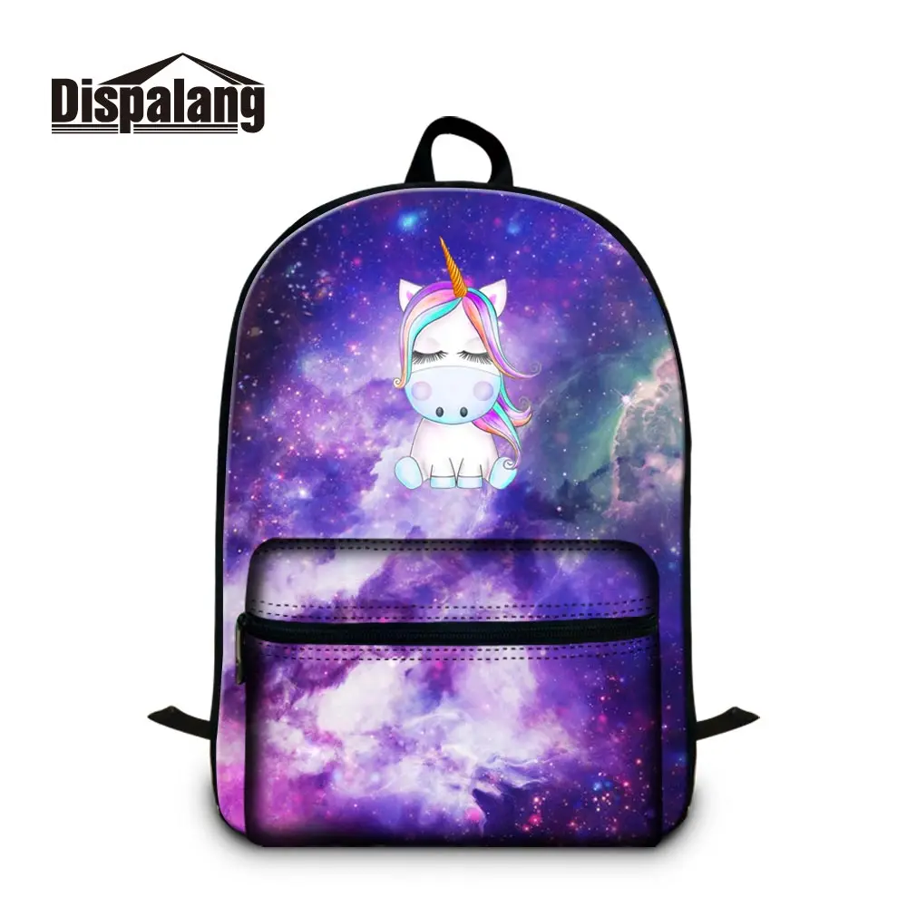 Dispalang Galaxy Laptop Backpack For Teenage Girls Boys Unicorn Print