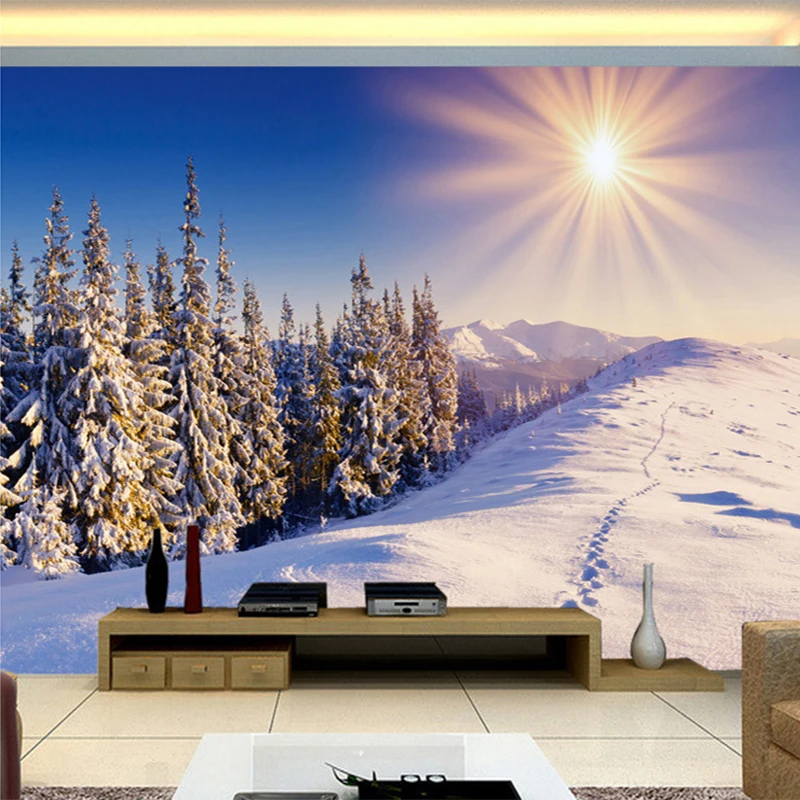 На заказ любой размер 3D настенная бумага s Зимний снег современный ТВ фон стены гостиной обои домашний декор Papel де Parede