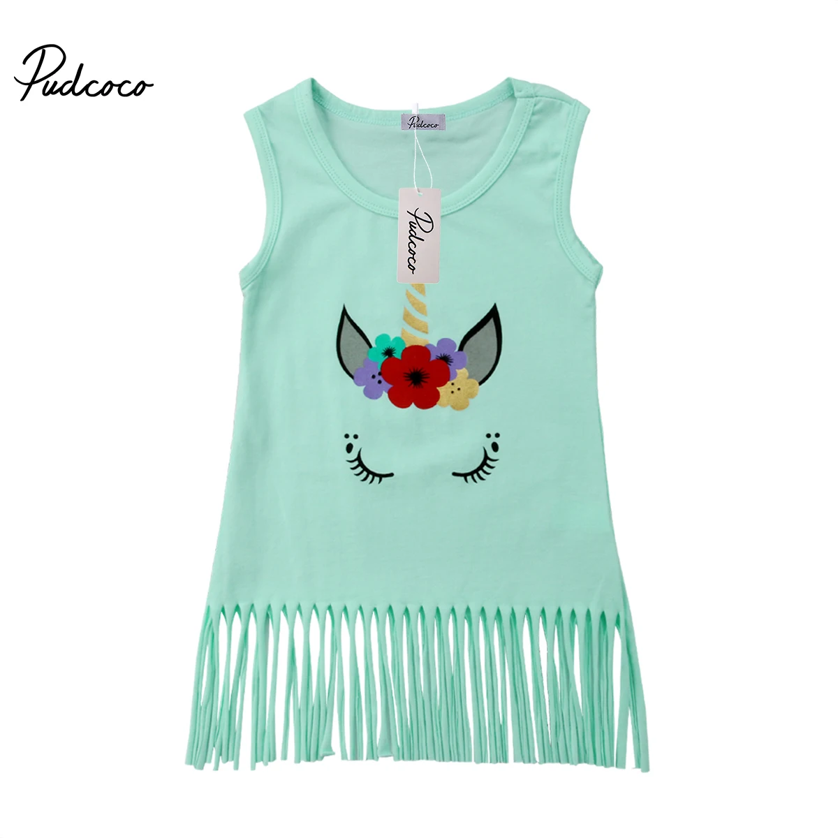 

Toddler Kids Baby Girls Unicorn Sleeveless Clothes Party Pageant Summer Casual Infant New Dress