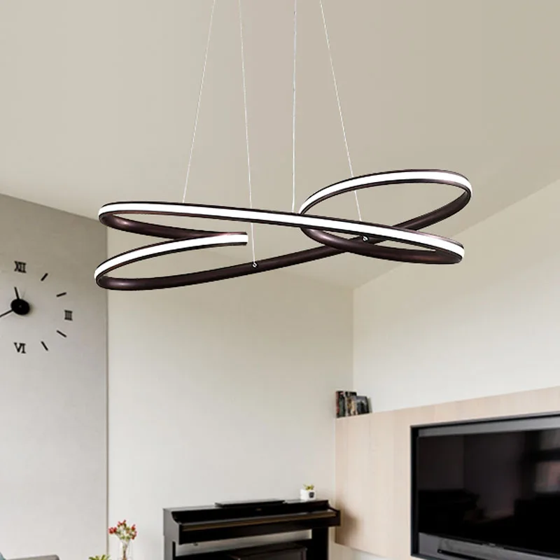 modern led pendant lights for dining living Kitchen room Black/Brown Aluminum Pendant lamp lamparas modernas Fixtures 2018 new