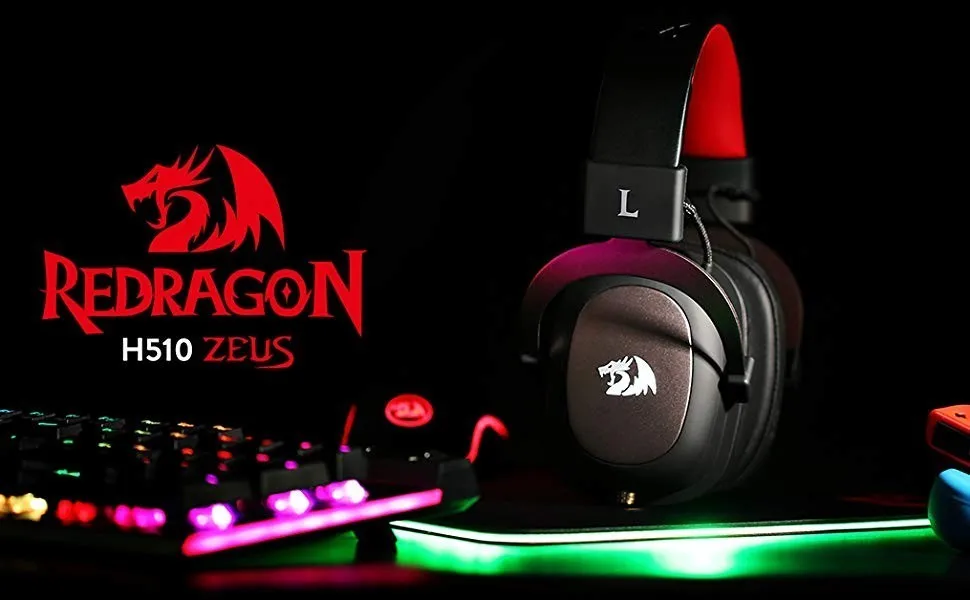 7,1 гарнитура с объемным звуком Redragon H510 Zeus Проводные Игровые наушники для геймеров со съемным микрофоном для ПК, PS4, Xbox One, переключатель