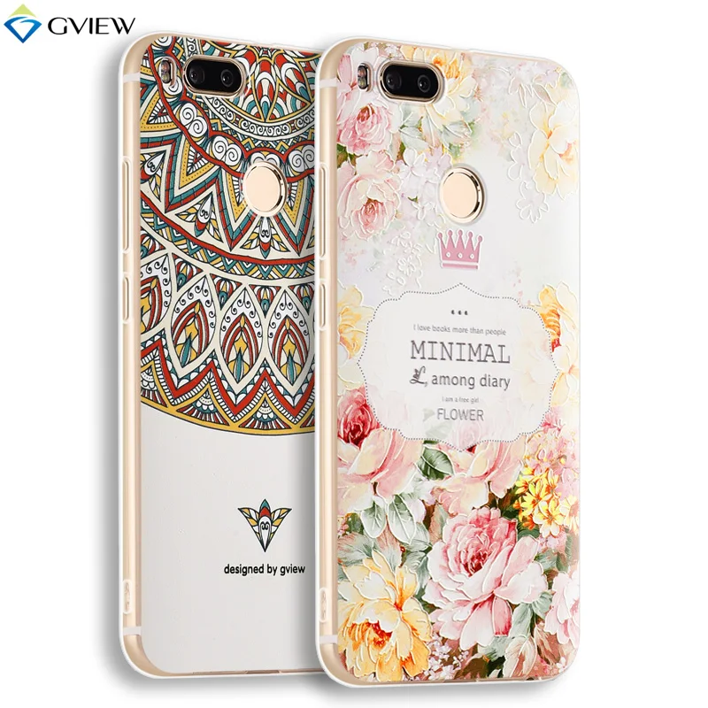 

Super 3D Relief Printing Clear Soft TPU Case For Xiaomi Mi 5X M5X Phone Back Cover Ultra-thin Shell Free Ring Holder Film
