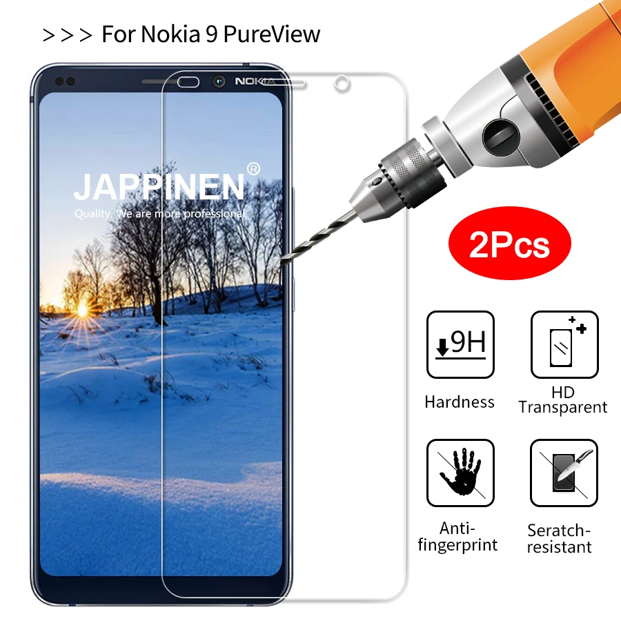 Jappinen 2 шт./партия закаленное стекло для Nokia 9 PureView защита экрана H 2.5D