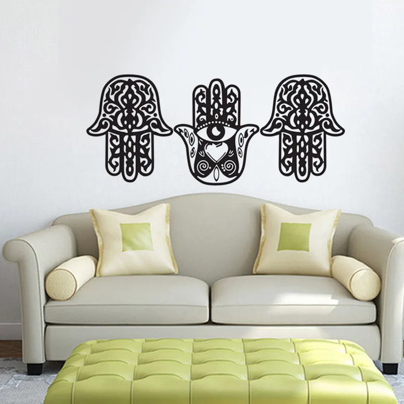 ZOOYOO Three Hamsa ручные наклейки для стены в гостиной виниловые съемные DIY домашний